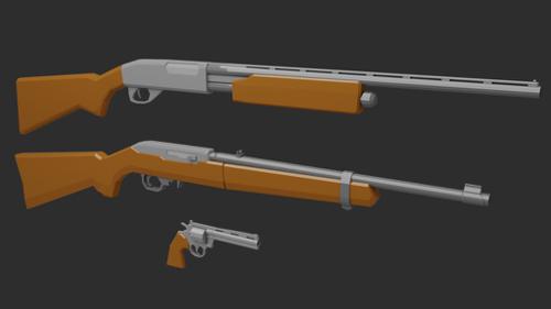 Low Poly Weapon pack preview image